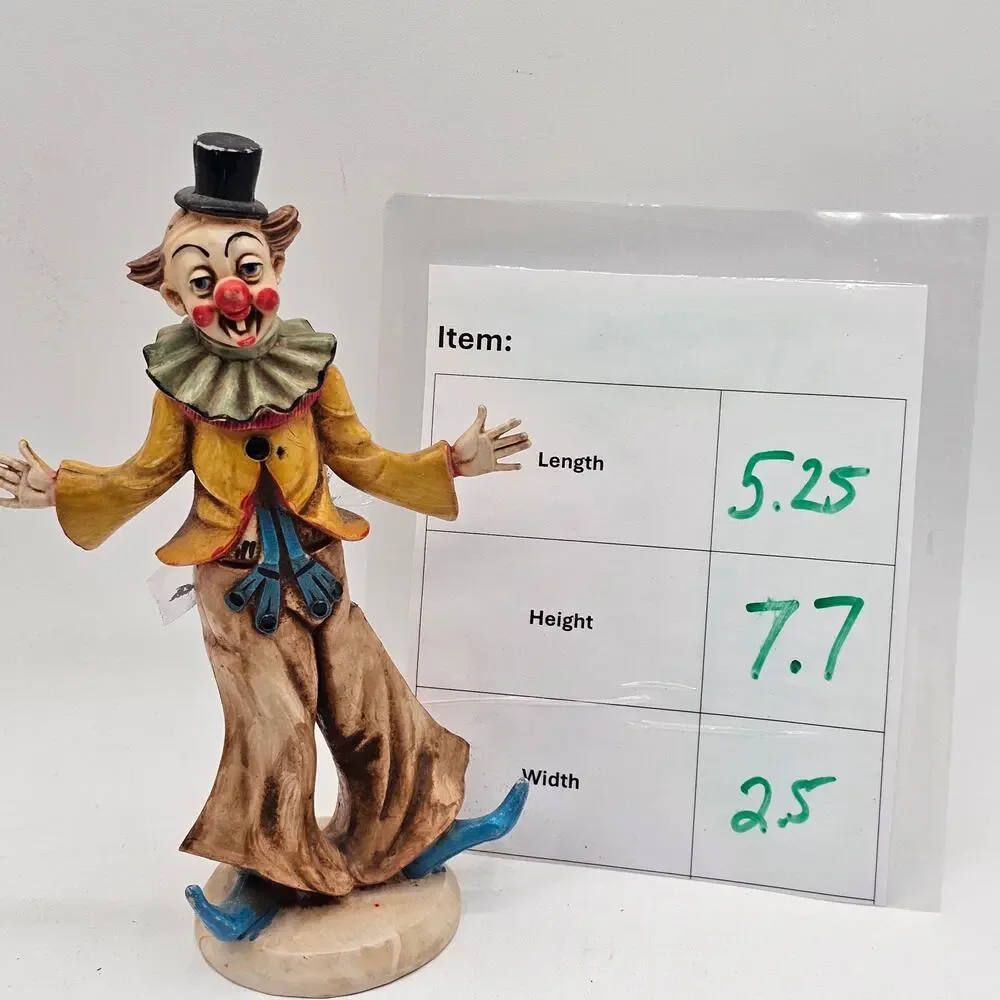 Vintage Fontanini Italian Clown Figurine Retro Whimsical Decor